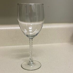 Source Unknown Clear Wine Glass with Textured Stem